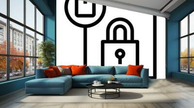 secret outline style icon Wall mural