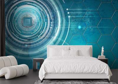 Futuristic microsheme chip Wall mural