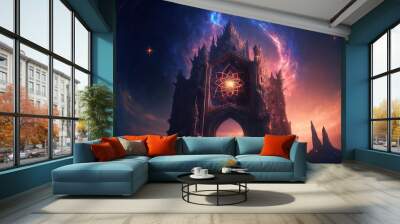 4K resolution or higher, castle astral realm. Generative AI Technology Wall mural