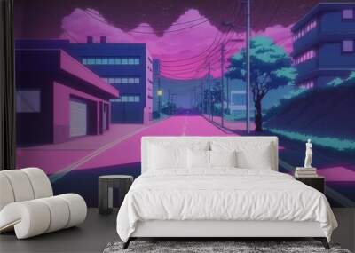 4K resolution or higher, kawaii lo-fi scene. Generative AI Technology Wall mural