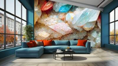 gemstone with beads. Generative AI Technology Wall mural