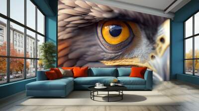 Close-up of a eagle eye - AI generative Wall mural