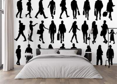 silhouettes of walking people vol. 2 Wall mural