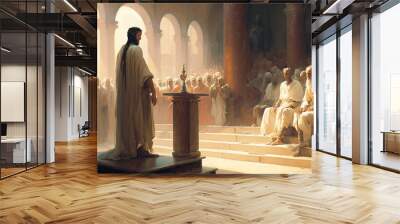 The trial of Jesus before Pontius Pilate - AI generative Wall mural