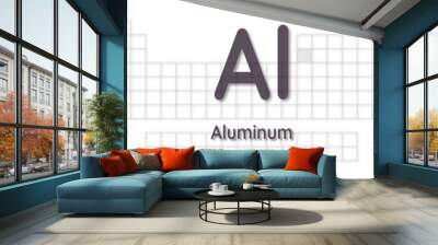 Aluminum chemical element  physics and chemistry illustration ba Wall mural