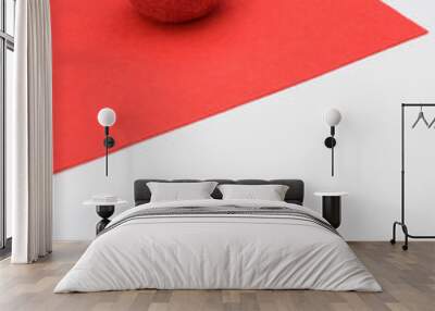 fresh organic agriculture red apple fruit on a red and white surface Wall mural