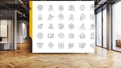 Creative Innovation Line Editable Icons set. Vector illustration in thin line modern style of creativity related icons: ideas, developments, innovations, design, and more. Isolated on white Wall mural