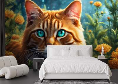 magic world cat wallpaper Wall mural