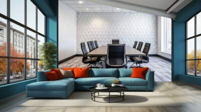 modern boardroom with textured wall Wall mural