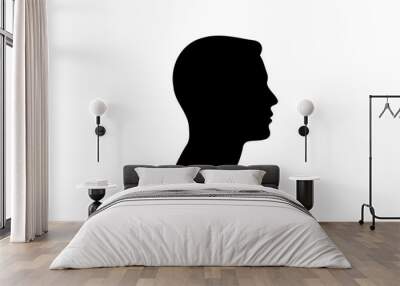 silhouette of a person in profile in vector Wall mural