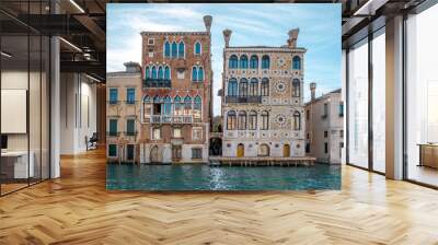 11/20/2017- Venice, Italy. The facades of  Palazzo  Dario and Palazzo Barbaro Wolkoff on the bank of  Grand Canal Wall mural