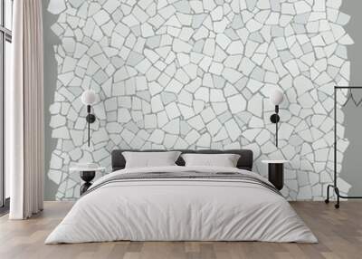 broken tiles white pattern Wall mural