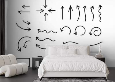 Doddle arrow set, collection of hand drawn arrows, vector set. Wall mural