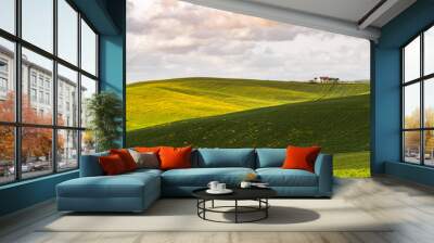 green Tuscan hills on a sunny spring day Wall mural