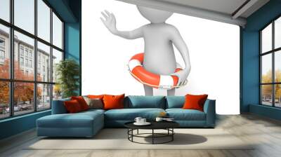 Throw rescue attempt lifebuoy Wall mural