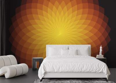 Orange Geometric Sunburst
 Wall mural