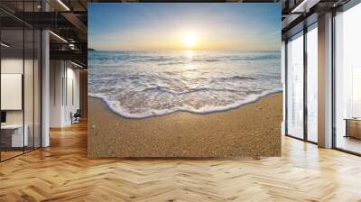 Beautiful sunset on the sea shore beach. Wall mural