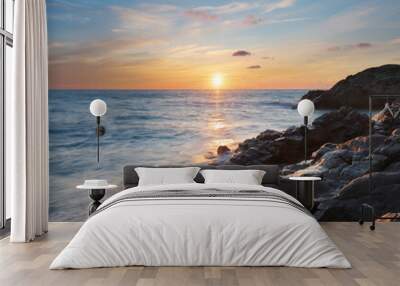 Beautiful sunset seascape Wall mural