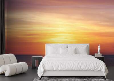 Big sun and sea sunset Wall mural