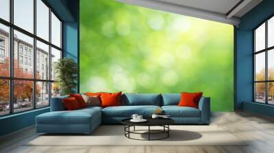 Green bokeh nature background. Wall mural