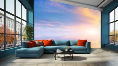 Sky background and water reflection. Wall mural