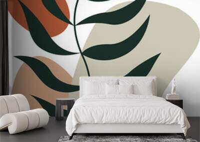 Abstract Botanical Art Wall mural