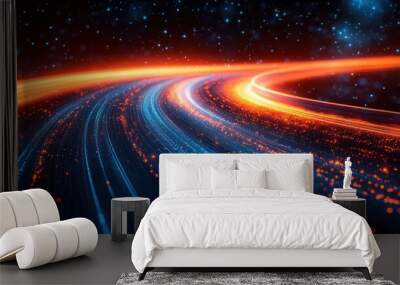 Abstract Light Trails in Cosmic Space Wall mural