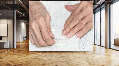 Hands of elderly person Wall mural