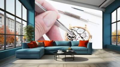 Timeless Precision: A Watchmaker's Artistry in Action Wall mural