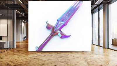 3D Render, Low Poly style of a futuristic energy sword, on isolated white background, Generative AI Wall mural