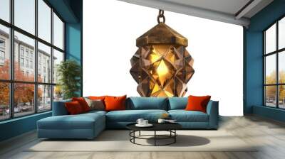 3D Render, Low Poly style of mystical amulet artifact, on isolated white background, Generative AI Wall mural