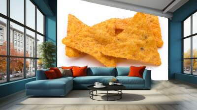 Nachos chips, isolated on white background. Wall mural