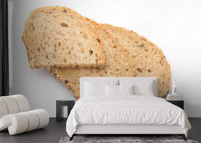 White bread sliced wholegrain bread on a wooden table. Wall mural