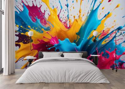 Abstract background with colorful splashes Wall mural