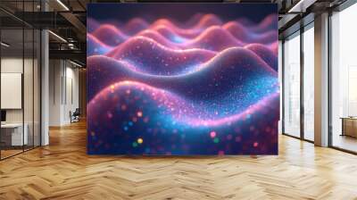 Abstract holographic wavy background with colorful gradient lines, highly detailed and intricate, digital art, fantasy style, vibrant colors Wall mural