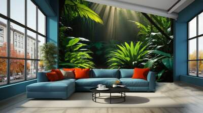 Abstract jungle background Wall mural