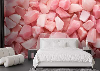 Background with healing rose quartz crystals Wall mural