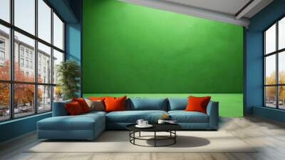 Empty green background and stand display with studio for showing or design concept Wall mural