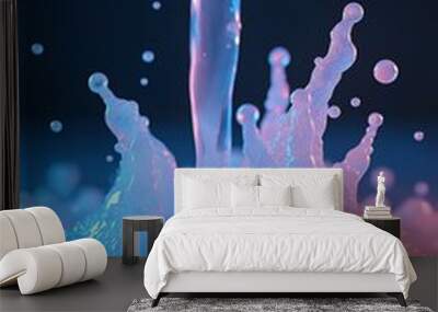 Glowing fluid liquid silver shiny texture Wall mural