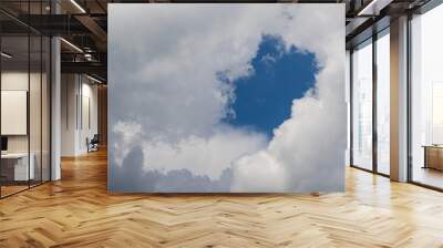 White clouds in the sky Wall mural