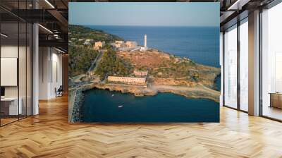 Santa Maria di Leuca is a picturesque town in southern Italy, known for its stunning coastal views, historic lighthouse, and the meeting point of the Adriatic and Ionian seas Wall mural