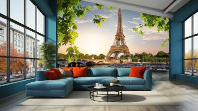 River Seine and Eiffel Tower Wall mural