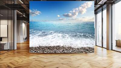 Sea and pebble beach Wall mural