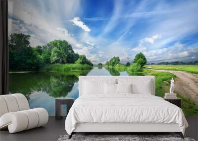 Silent blue river Wall mural