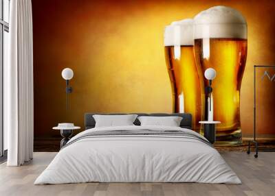 two glasses of lager Wall mural