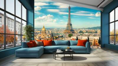 View of Paris and the tower Wall mural