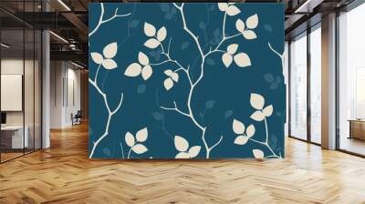 Wallpaper with leaves. Seamless pattern Wall mural