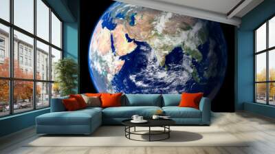 Planet earth globe from space on a black background. Elements of this image furnished by NASA Wall mural