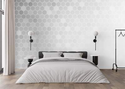 White circle mosaic on light grey background for abstract concept Wall mural