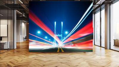 Bridge at night Wall mural